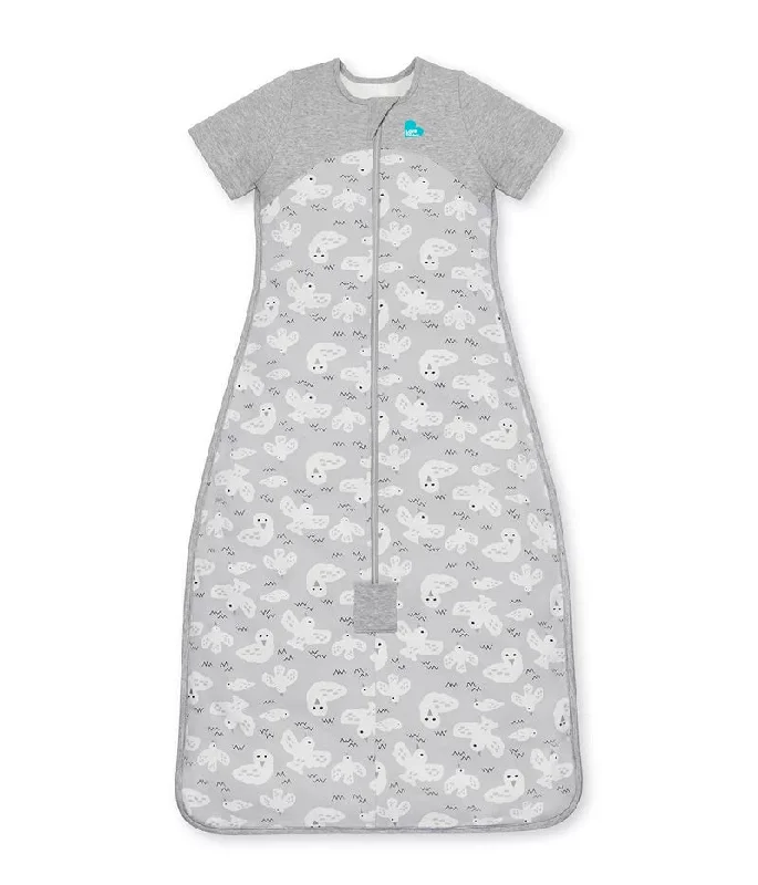 Love To Dream Organic Cotton Fleece Short Sleeve Sleep Bag 1.0 TOG - Grey Doves