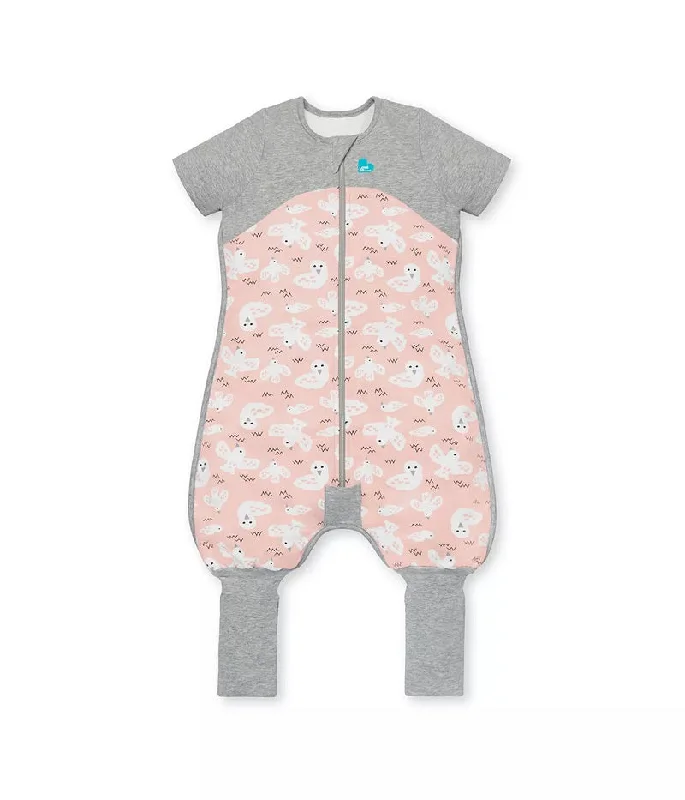 Love To Dream Organic Short Sleeve Sleep Suit 1.0 TOG - Dusty Pink Doves