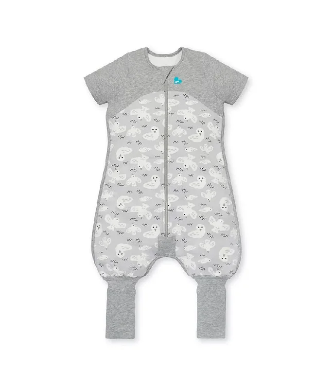 Love To Dream Organic Short Sleeve Sleep Suit 1.0 TOG - Grey Doves