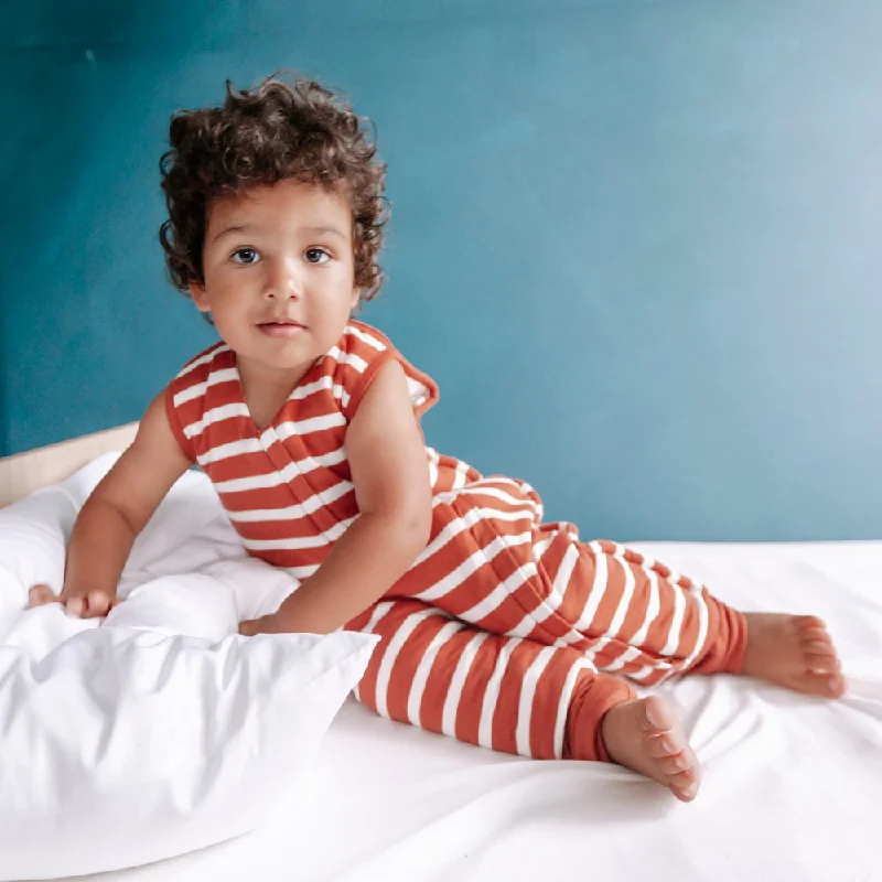 Woolbabe - Wool Winter Sleep Suit - Lava Stripe