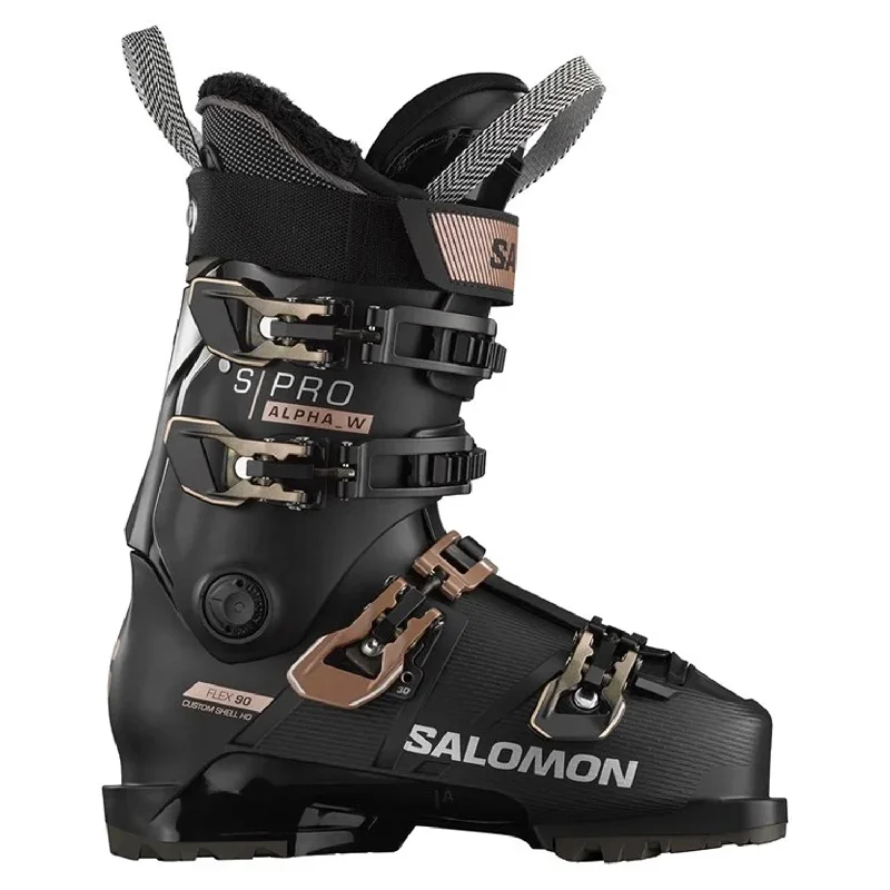 Salomon Women's S/Pro Alpha 90 W Ski Boot 2024 Black/Pink Gold Metallic