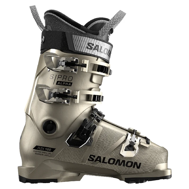 Salomon Women's S/Pro Alpha 100 GW Ski Boot 2025 Light Bronze Metallic/Black