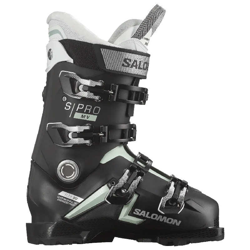 Salomon Women's S/Pro MV 80 W CS GW Ski Boot 2024 Black/White Moss/Silver Metallic